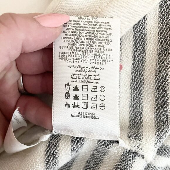 BCBG Maxazria Striped Low Back Dress Size XS Short Sleeve Mini Cream Black - Picture 10 of 11